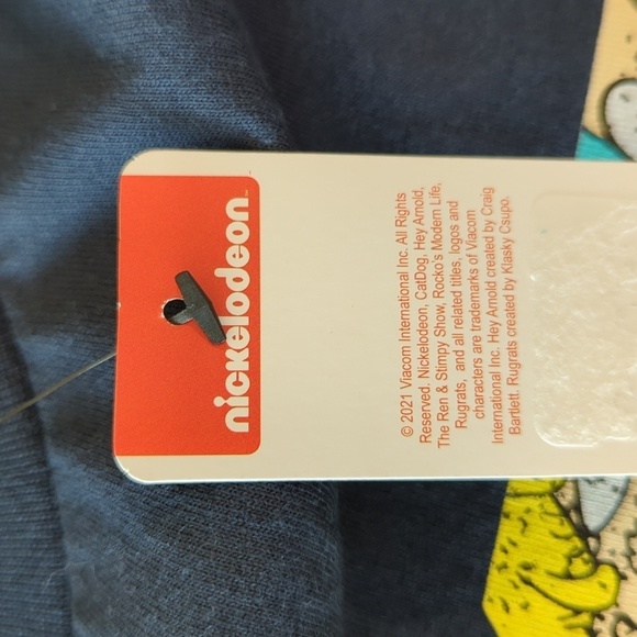NWT Nickelodeon Nick 90's Cartoon Characters Short Sleeve T-Shirt Navy Size L - Picture 8 of 11